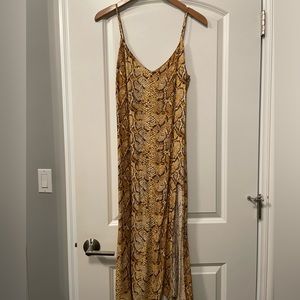 Reformation snake print midi dress